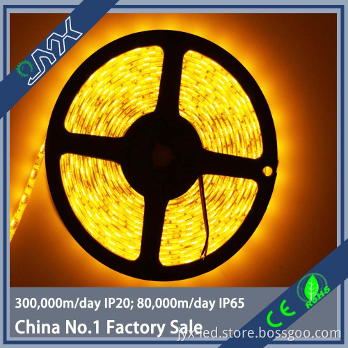 Factory price 3 chips DC24V LED strip 5050 Flexible Light 5M 60led/m Yellow IP20 Lamp for Home/Kitchen/Car/Bar